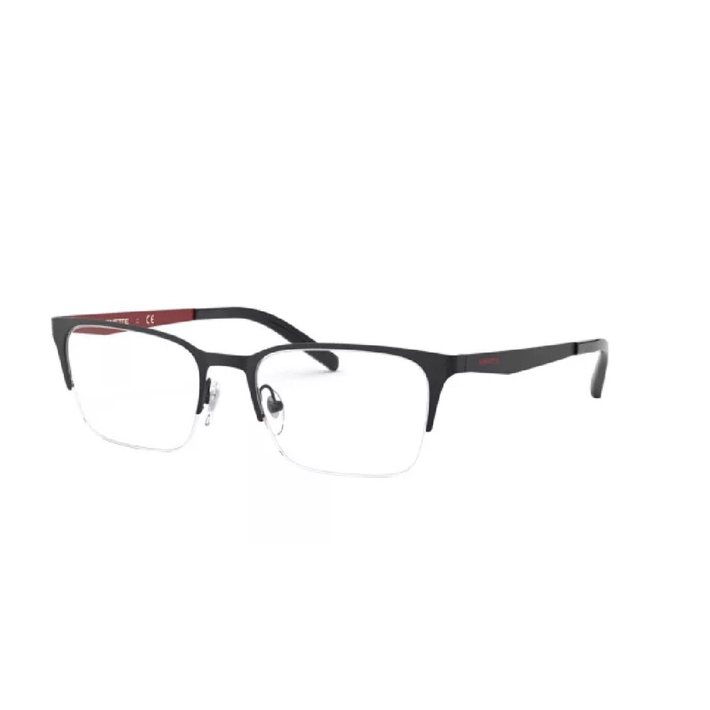 Arnette Men Half Rim Rx’able Eyeglass Frame Metal Lightweight Red and Black